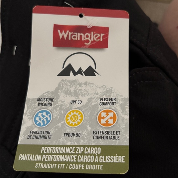 👛 (ANY 2/$30) NWT WRANGLER Straight Fit Performance Zip Cargo Pants - Picture 7 of 8